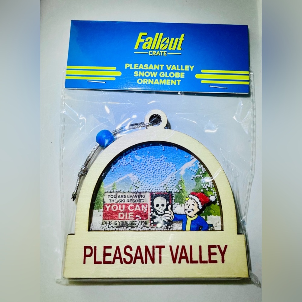 Fallout Crate Pleasant Valley Snow Globe Ornament